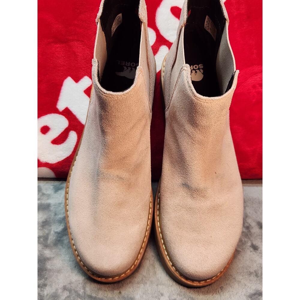 Sorel Women’s Suede Chelsea Boots Waterproof Tan Ankle Boots Size 10.5 NL5317